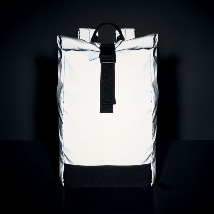 Branded Reflective Rolltop Backpack without branding