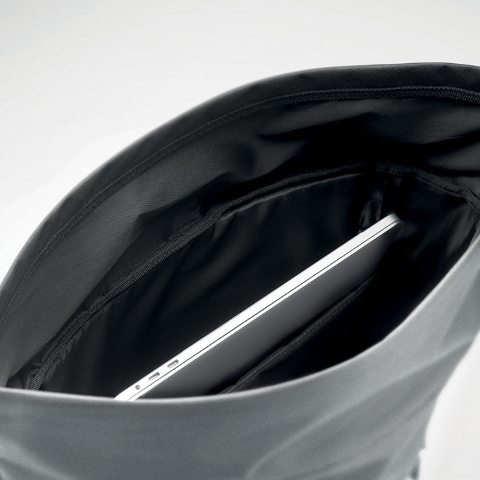 Branded Reflective Rolltop Backpack without branding