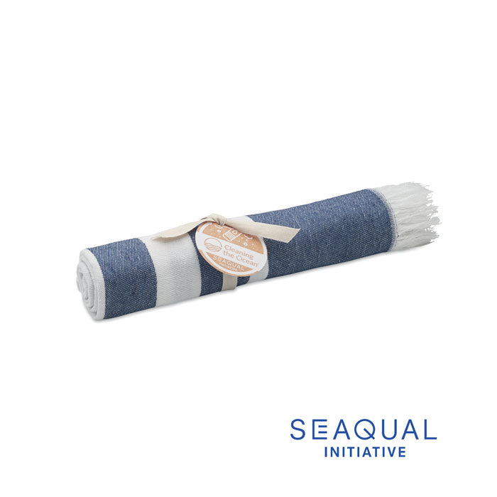 Branded SEAQUAL Hammam Towel 70 x 140cm in Blue