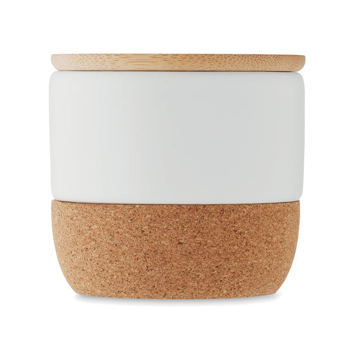 Branded Fresh Linen Candle in Stoneware Jar with Cork Base without branding