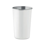 Branded Reusable Recycled Steel Cup in White