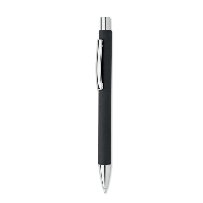 Branded Recycled Paper Push Button Pen in Black