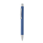 Branded Recycled Paper Push Button Pen in Blue