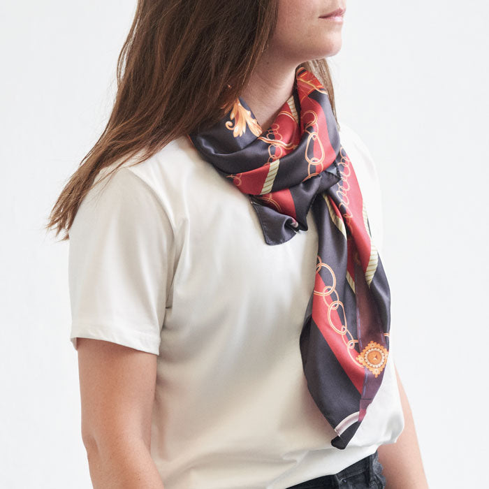 Printed Recycled Satin Polyester Scarf