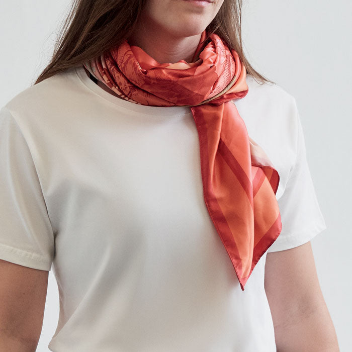 Printed Recycled Satin Polyester Scarf