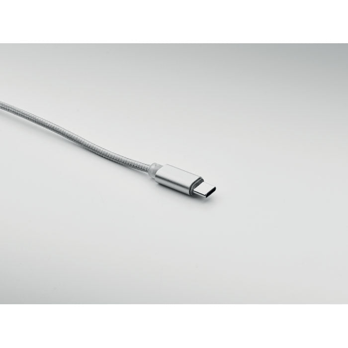 Branded 2 in 1 Long Aluminium Charging Cable in use