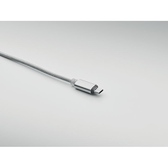 Branded 2 in 1 Long Aluminium Charging Cable without branding