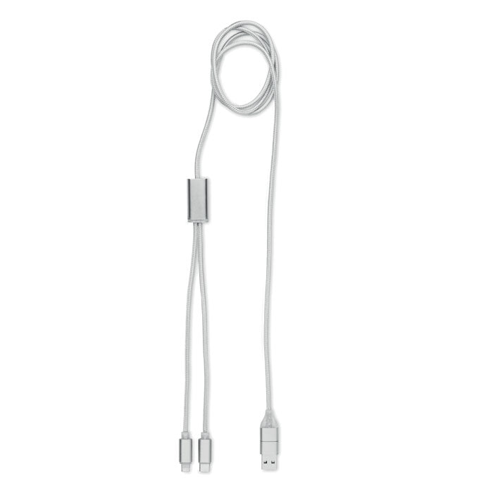Branded 2 in 1 Long Aluminium Charging Cable