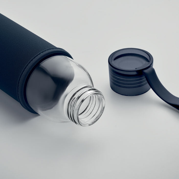 Branded recycled glass bottle, detail