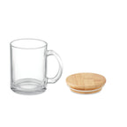 Branded Recycled Glass Mug with Bamboo Lid without branding