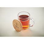 Branded Recycled Glass Mug with Bamboo Lid without branding