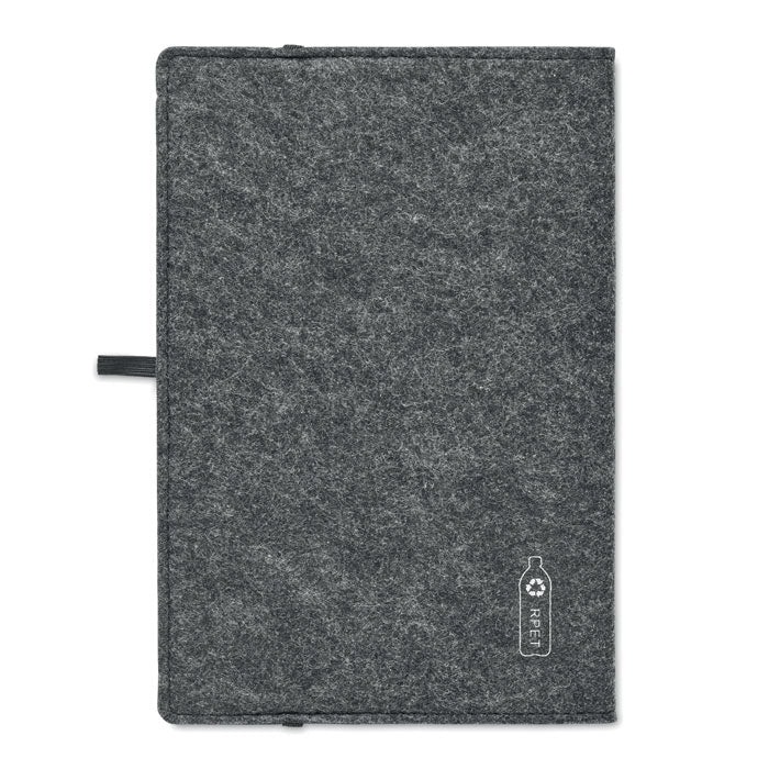 Branded A5 RPET Felt Cover Notebook without branding