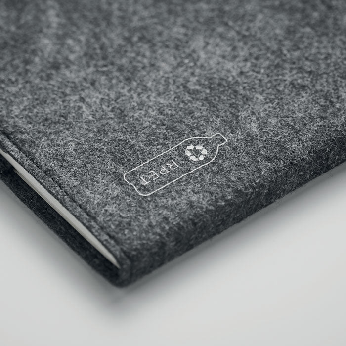 Branded A5 RPET Felt Cover Notebook without branding