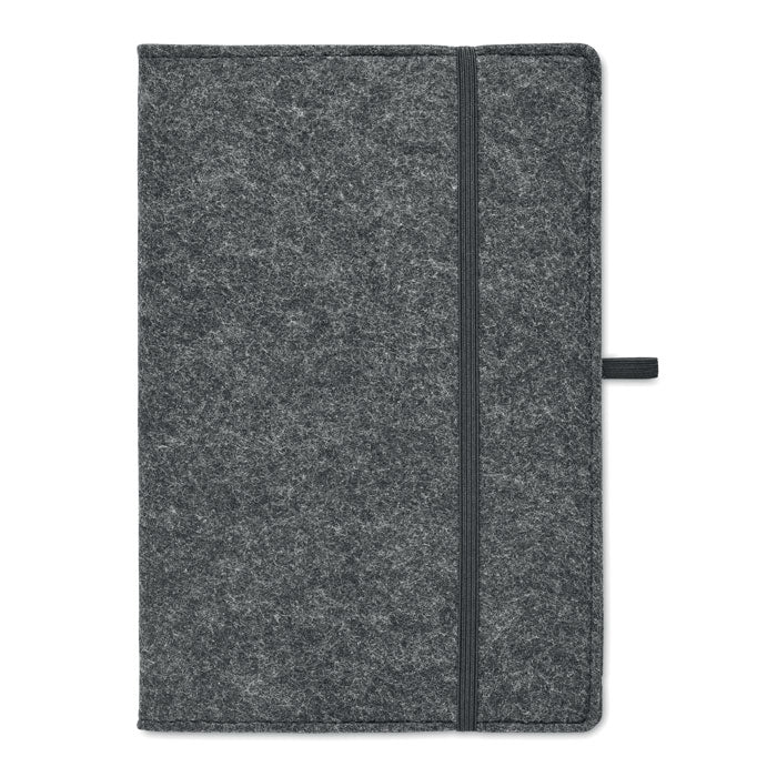 Branded A5 RPET Felt Cover Notebook without branding