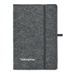 Branded A5 RPET Felt Cover Notebook without branding