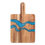 Branded Acacia Wood Serving Board with Resin Detail without branding