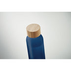 Branded Frosted Glass and Bamboo Water Bottle without branding