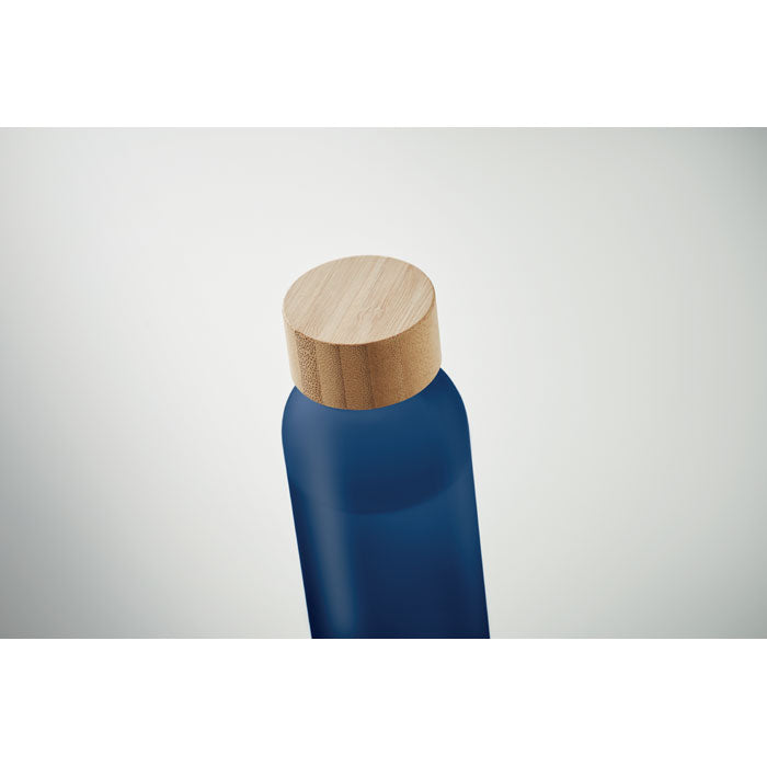 Branded Frosted Glass and Bamboo Water Bottle without branding