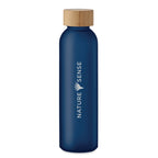 Branded Frosted Glass and Bamboo Water Bottle