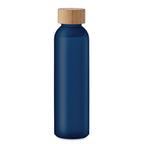 Branded Frosted Glass and Bamboo Water Bottle without branding