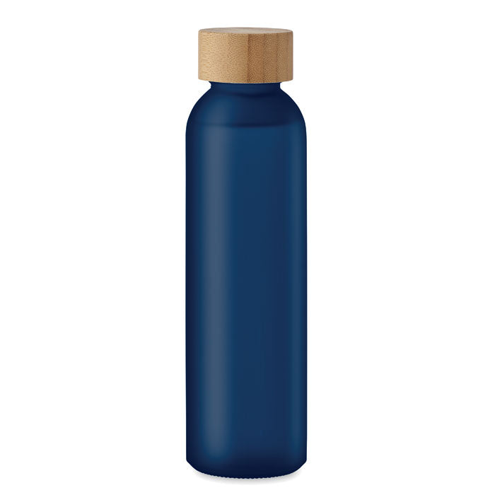 Branded Frosted Glass and Bamboo Water Bottle without branding