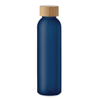 Branded Frosted Glass and Bamboo Water Bottle without branding