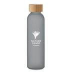 Branded Frosted Glass and Bamboo Water Bottle