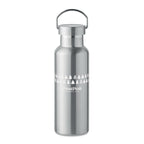 Branded Coloured Stainless Steel Water Bottle in Silver