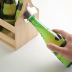Branded Bamboo 6 Beer Crate with Bottle Opener without branding