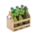 Branded Bamboo 6 Beer Crate with Bottle Opener without branding