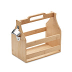 Branded Bamboo 6 Beer Crate with Bottle Opener