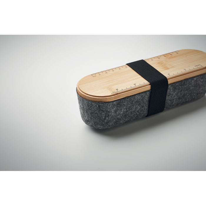 Branded Felt and Bamboo Pencil Case