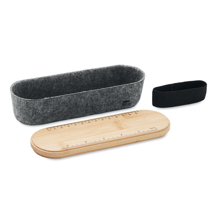 Branded Felt and Bamboo Pencil Case
