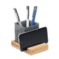 Bamboo Phone Stand with Felt Pen Holder