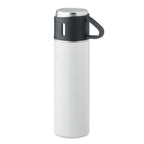 Branded Vacuum Flask with Cup Lid in White