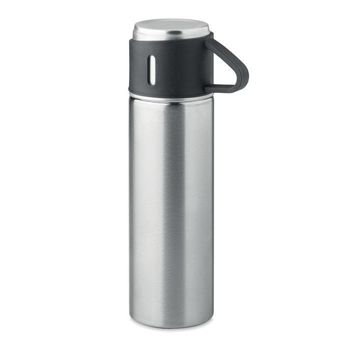 Branded vacuum flask with cup lid