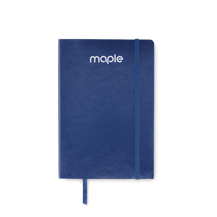 Branded A5 Recycled PU Notebook with Inner Pocket in Blue
