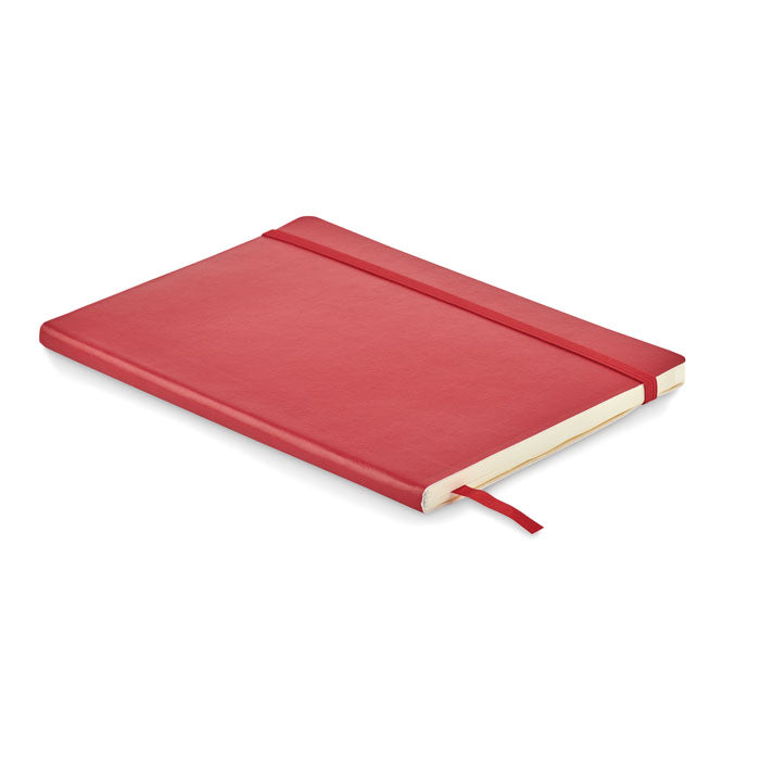 Branded A5 Recycled PU Notebook with Inner Pocket in Red
