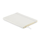 Branded A5 Recycled PU Notebook with Inner Pocket in White