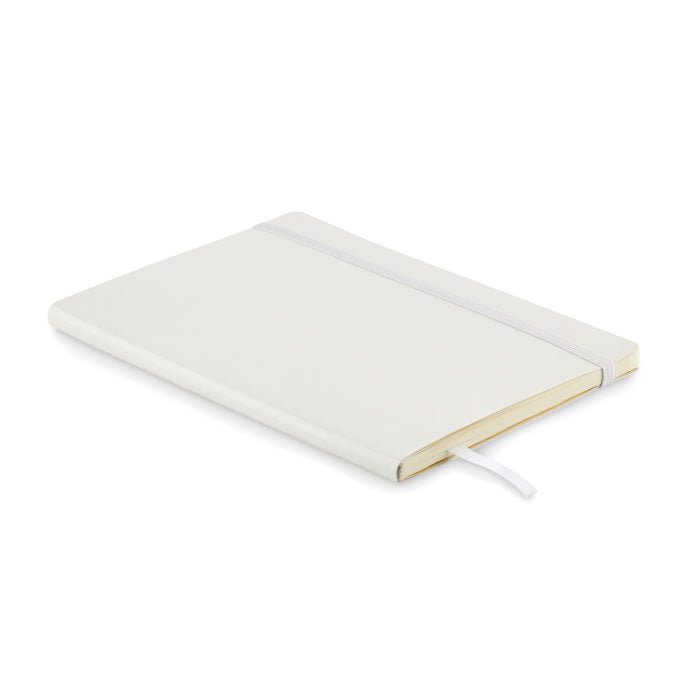 Branded A5 Recycled PU Notebook with Inner Pocket in White