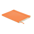 Branded A5 Recycled PU Notebook with Inner Pocket in Orange