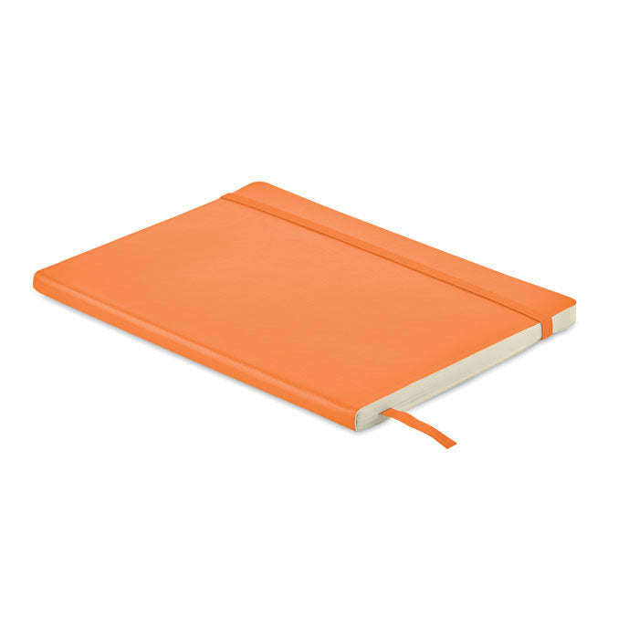Branded A5 Recycled PU Notebook with Inner Pocket in Orange