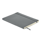 Branded A5 Recycled PU Notebook with Inner Pocket in Grey