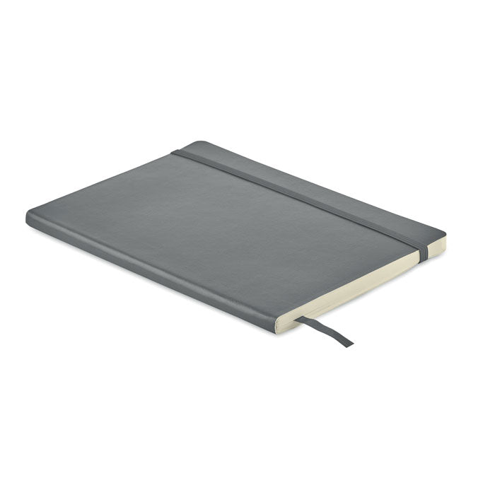 Branded A5 Recycled PU Notebook with Inner Pocket in Grey