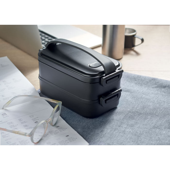 2 Tier Lunch Box in use