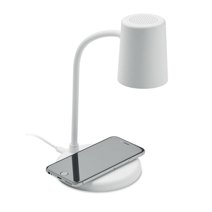 Branded Wireless Phone Charging Office Lamp with Speaker without branding