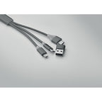 Branded 4 in 1 Aluminium Key Ring Charging Cable without branding