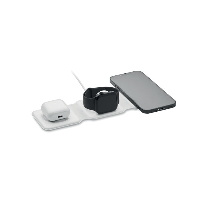 Branded Foldable 3-Pad Wireless Charging Station without branding