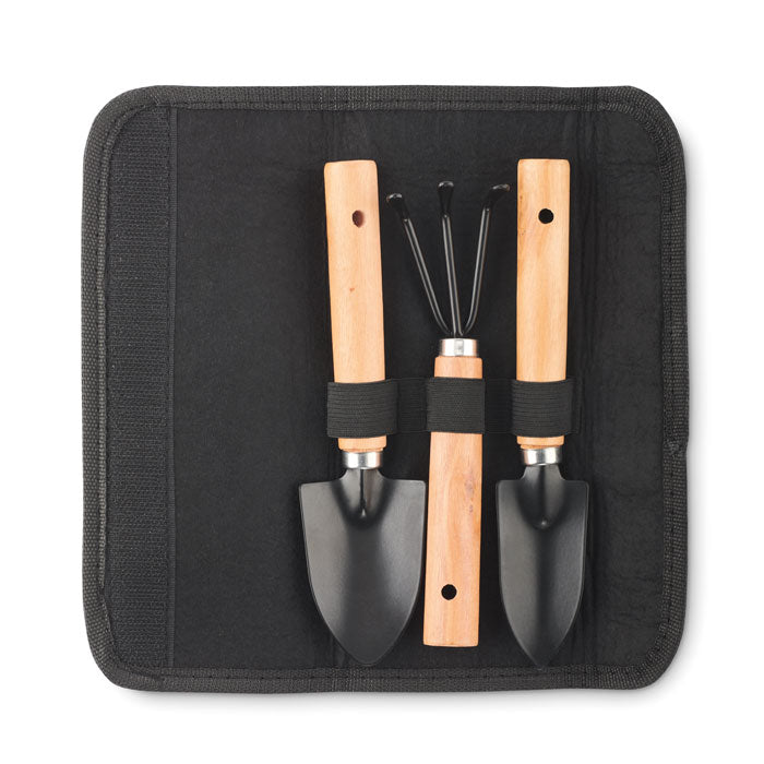 Branded 3 Piece Garden Tool Set in RPET Pouch without branding