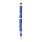 Branded Recycled Aluminium Twist Stylus Pen in Blue